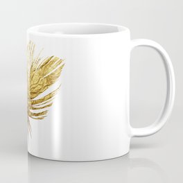 Golden Feather Coffee Mug | Graphicdesign, Gold, Feather, Bird, Single, Elegant, Shiny, Metal, Golden, Animal 