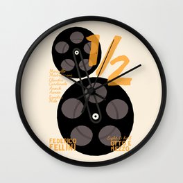Federico Fellini, 8 e 1/2 (eight and half) italian movie poster, 8 1⁄2, otto e mezzo Wall Clock