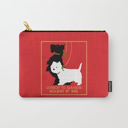 Retro London and Glasgow by train, dogs terriers Carry-All Pouch