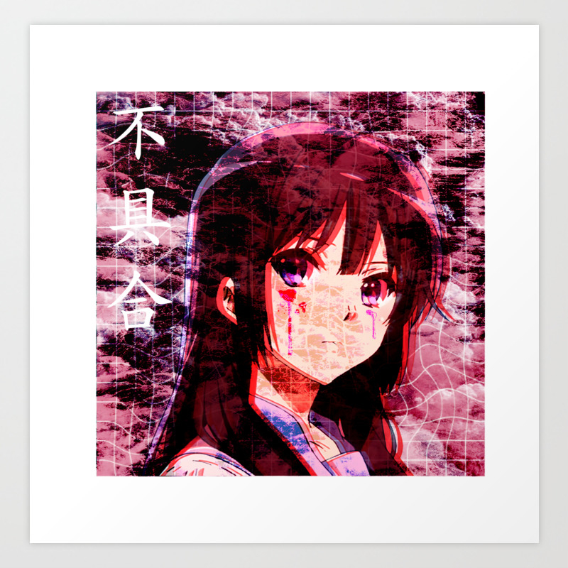 Glitch Sad Japanese Anime Aesthetic Art Print By Poser Boy Society6 1920 x 1080 jpeg 1105 кб. glitch sad japanese anime aesthetic art print by poser boy