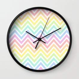 Colorful 60’s/70’s chevron zickzack pattern Wall Clock