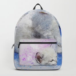 Cat Dog Cute Art Abstract Watercolor Vintage Backpack