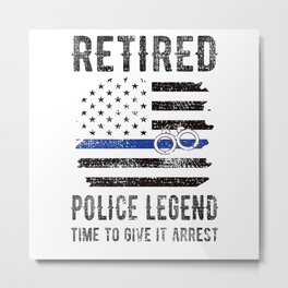Retired Police Officer Retirement Thin Blue Line Metal Print | State Trooper, Policeman, Grandpa Retirement, Retired Sheriff, Retired Deputy, Us Flag, Retired Cop, Thin Blue Line, Dad Retirement, Retirement Gifts 