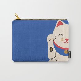 Blue Lucky Cat Maneki Neko Carry-All Pouch