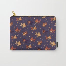 Purple Goldfish Pattern Carry-All Pouch
