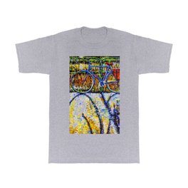 A bike and sunset T Shirt | Wheels, Pedaling, Trip, Painting, Sun, Bicycle, Travel, Relaxation, Bicycleshadow, Sunset 