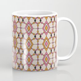 Hexagon, star, diamond, soft pink, cream, burgundy, orange, pattern Print for Modern minimalist, Scandinavian, rustic, Room Decoration, light colour Coffee Mug