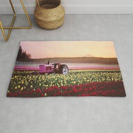 Tulip Festival Pink tractor Rug