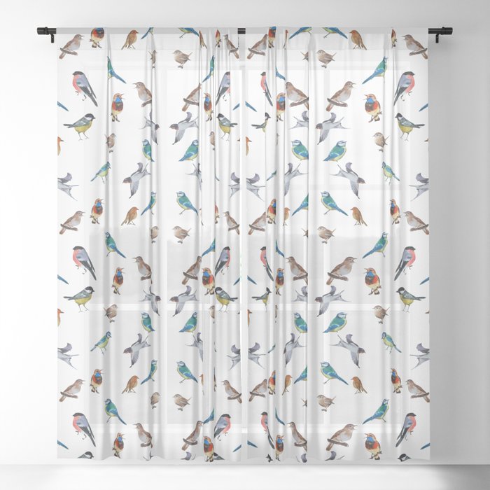 I Love Birds Sheer Curtain By Dominiquegwerder Society6 - Curtains With Birds