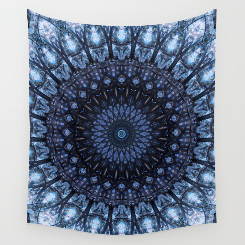 light blue mandala tapestry