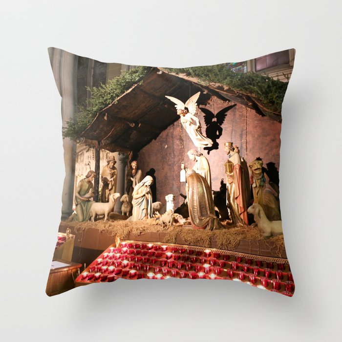 Nativity Scene in St. Patrick's Cathedral Throw Pillow by Christine aka stine1
