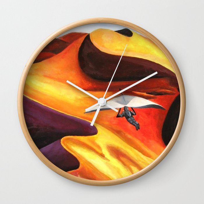 Hang Glider Oil Painting Wall Clock By Meganemerwhite Society6