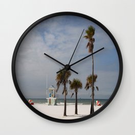Clearwater Beach In Wintertime Wall Clock