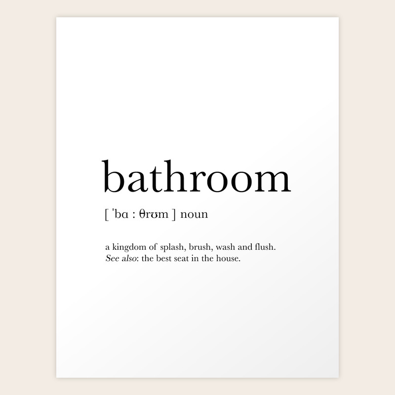 Bathroom Definition Art Print By Prints Miuus Studio Society6