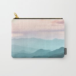 Smoky Mountain National Park Sunset Layers II - Nature Photography Carry-All Pouch | Turquoise, Teal, Nature, Mountains, Wanderlust, Park, Woods, Graphicdesign, Dorm, Landscape 