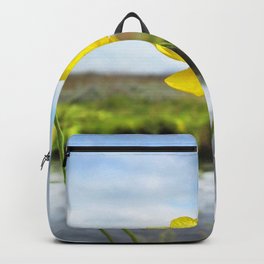 Watercolor Flower, Goldilocks Buttercup 02, Northern Iceland Backpack