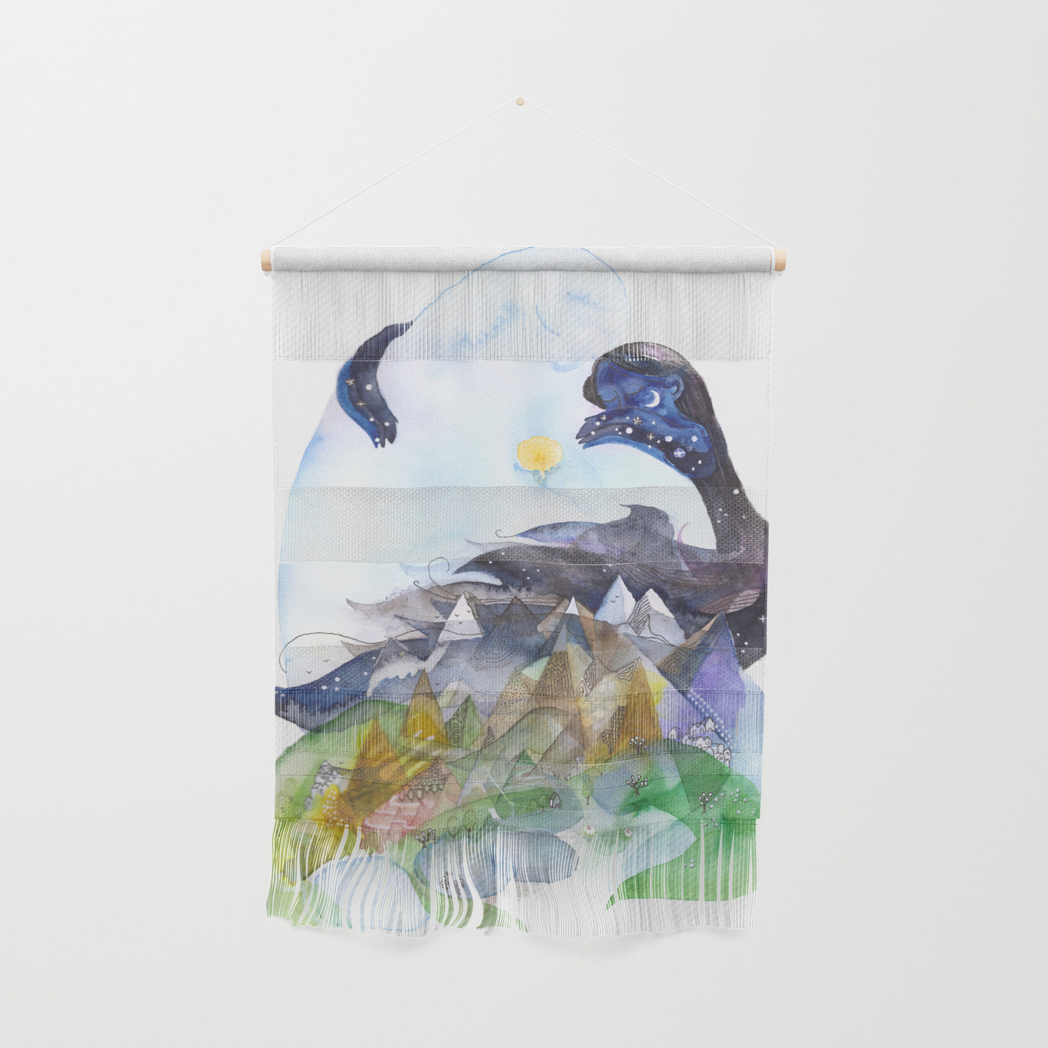 Day Night Mountains Love Wall Hanging By Maaikehaneveld Society6