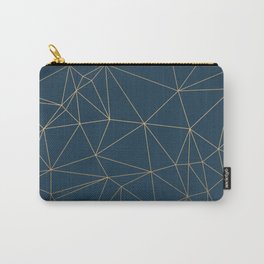 Benjamin Moore Gold Hidden Sapphire Geometric Pattern With White Shimmer Carry-All Pouch