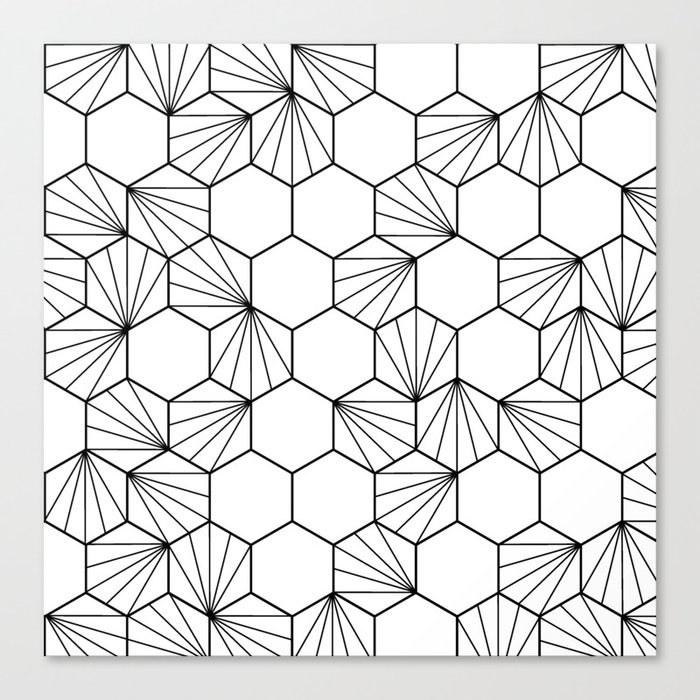 peacock comb black white geometric pattern canvas print by hoovehee society6 peacock comb black white geometric pattern canvas print by hoovehee