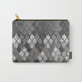 Mermaid Scales Silver Gray Glitter Glam #1 #shiny #decor #art #society6 Carry-All Pouch
