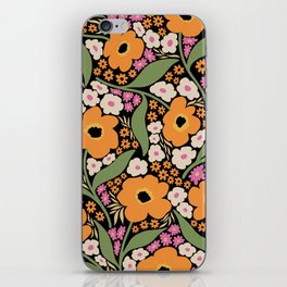Floral pattern III iPhone Skin | Greenery, Nature, Retro, Botanics, Drawing, Pretty, Pattern, Modern, Garden, Poppy 