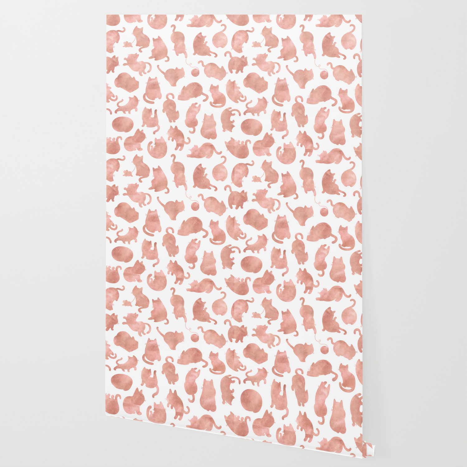 Cat Pattern Rose Gold Kitty Cats Wallpaper By Nature Magick Society6