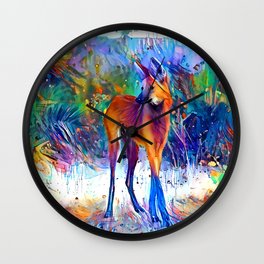 Rainbowsplatter Maned Wolf Wall Clock