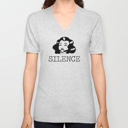 Silence. Bondage submissive daddy girl. Perfect present for mom mother dad father friend him or her V Neck T Shirt