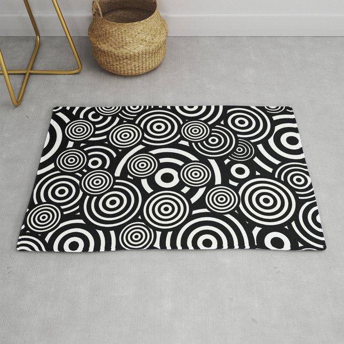 Black And White Bullseye Abstract Rug By Saundramyles Society6