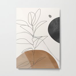 Abstract Art /Minimal Plant Metal Print | Nature, Thingdesign, Linedrawing, Illustration, Shape, Modern, Abstract, Botanical, Simple, Boho 