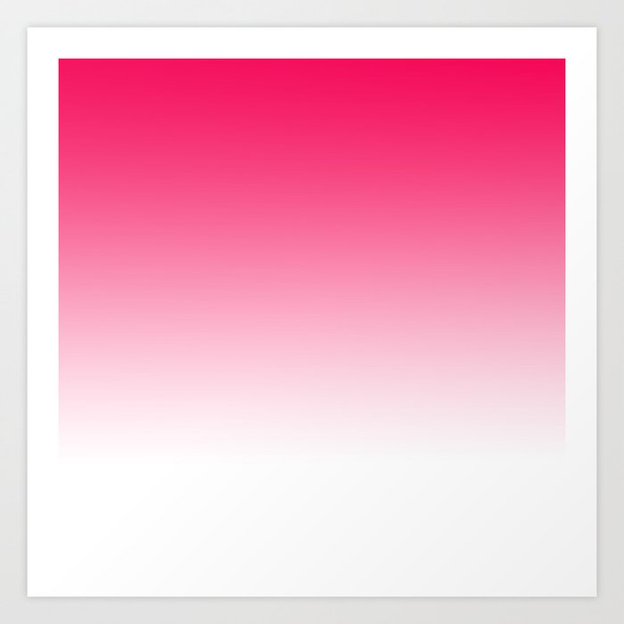 Modern Bright Simple Neon Pink White Color Ombre Gradient Art