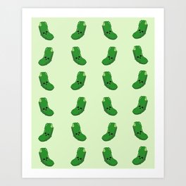 Pickle Fun! Art Print | Bite, Pattern, Leggings, Yoga, Kawaii, Juicypickle, Fun, Graphic, Cute, Cutefood 