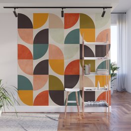 bauhaus mid century geometric shapes 9 Wall Mural | Acrylic, Geometry, Interior, Shapes, Home, Abstract, Spring, Pattern, Painting, Curated 