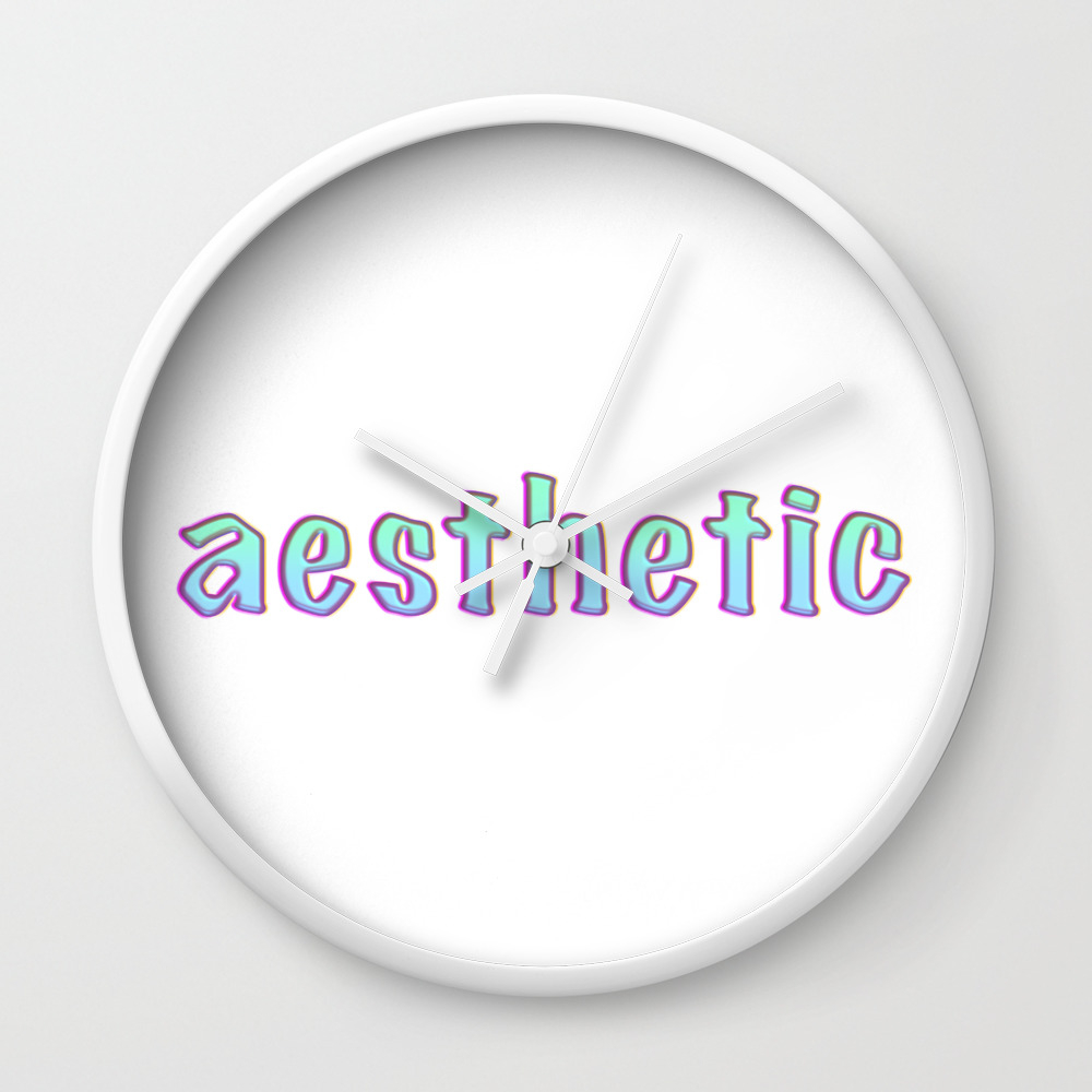 Aesthetic Text Vintage Letters Grunge Wall Clock By Uniskull Society6