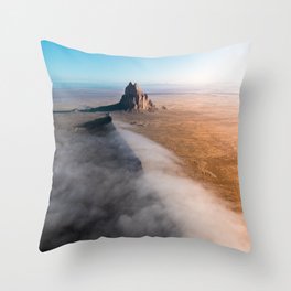 Shiprock volcanic formation in New Mexcio Throw Pillow
