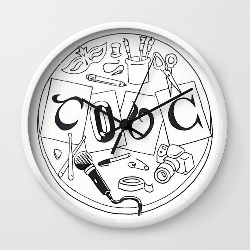 Creativity Out Of Context Collective Logo Wall Clock By Creativityoutofcontextcollective Society6 Decoration hand engraving artwork kitty clock gemini beauty le di cartoon cat gift creative clock bedroom decoration wall budget clock drawings. society6