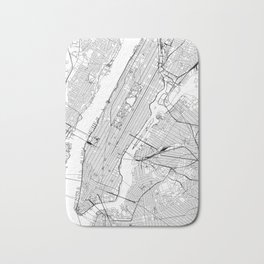 New York City White Map Badematte