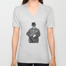 Sir Winston Churchill V Neck T Shirt
