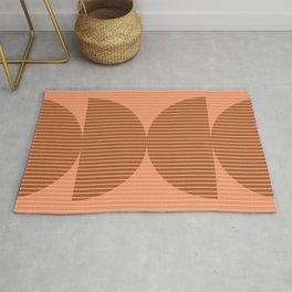 Abstraction Shapes 17 in Terracotta Shades (Moon Phase Abstract)  Rug