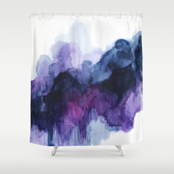 Purple Abstract Watercolor Shower Curtain By Jen Merli Society6 Purple Abstract Watercolor Shower, Purple And Teal Shower Curtain