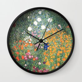 Gustav Klimt Flower Garden Wall Clock