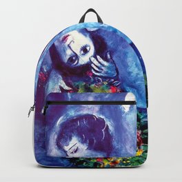 Marc Chagall, Le Paisage Bleu 1949 Artwork, Posters Tshirts Prints Bags Men Women Kids Backpack
