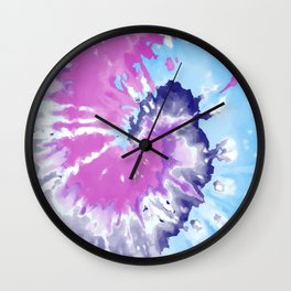 Pink and Purple Tie Dye Wall Clock
