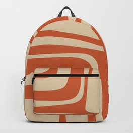 Palm Springs - Midcentury Modern Retro Pattern in Mid Mod Beige and Burnt Orange Backpack