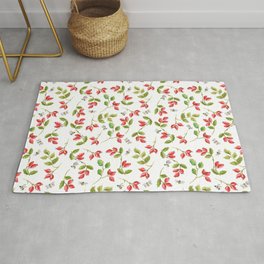 Rosehip and Bee Pattern Rug