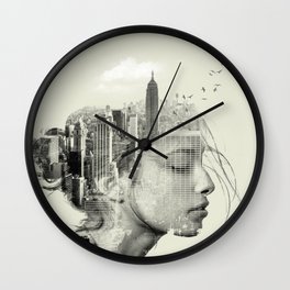 New York City reflection Wall Clock