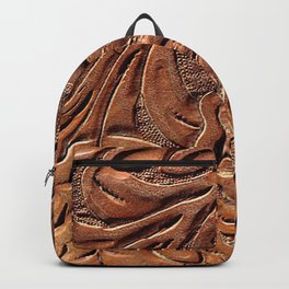 Vintage Worn Tooled Leather Backpack