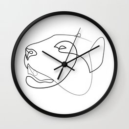 Black panther - one line Wall Clock