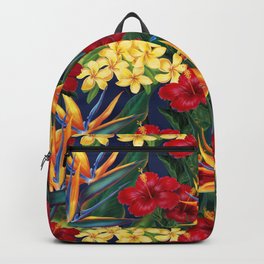 Tropical Paradise Hawaiian Floral Illustration Backpack