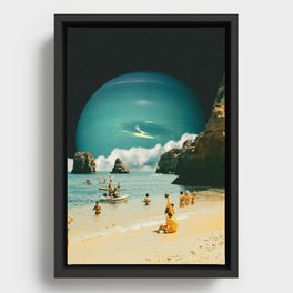 Space Beach Framed Canvas